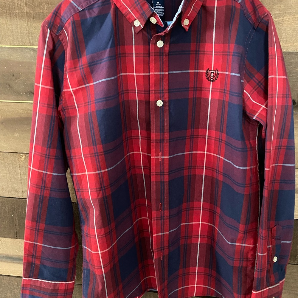 Chaps button down boys size M 10/12 dress shirt
